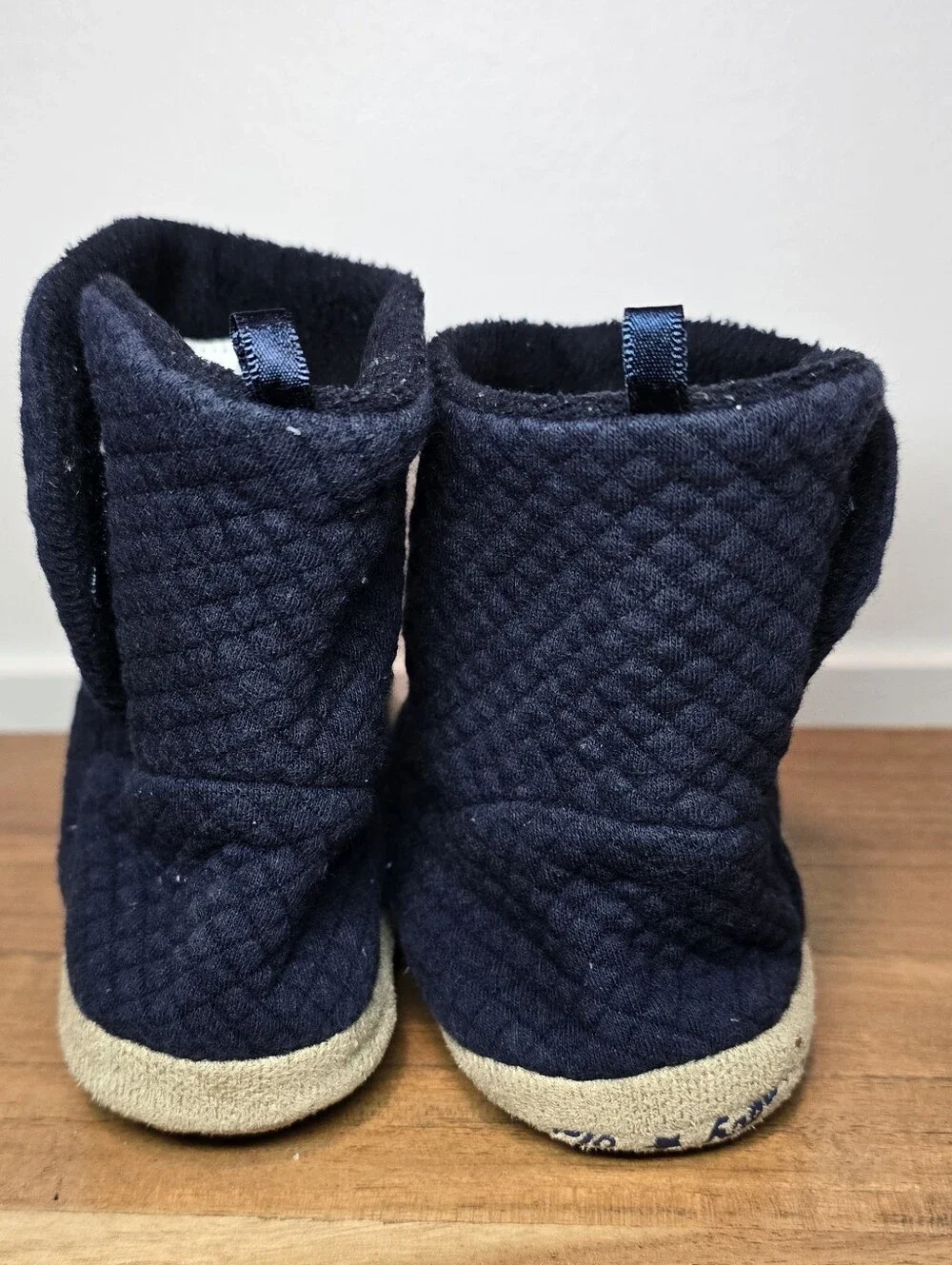 Old Navy Navy Quilted Kids Warm Bootie Slippers